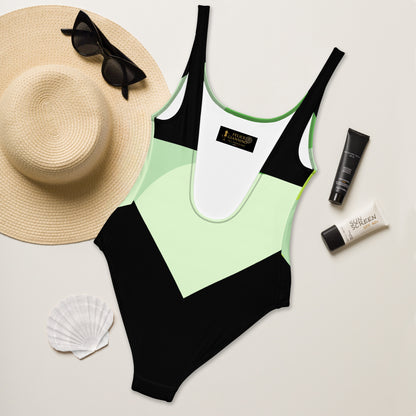 Surf Green Minimalist Chic One-Piece Swimwear | Solid Color Collection | 2026 Summer Essentials felindesign Surf Green - FelinDesign