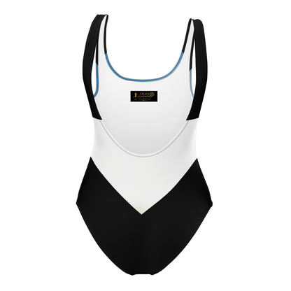 Blue Surf Minimalist Chic One-Piece Swimwear | Solid Color Collection | 2026 Summer Essentials felindesign Blue surf - FelinDesign