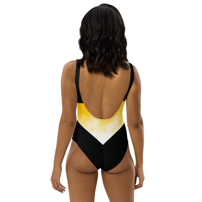 Yellow Surf Minimalist Chic One-Piece Swimwear | Solid Color Collection | 2026 Summer Essentials felindesign Surf Yellow - FelinDesign