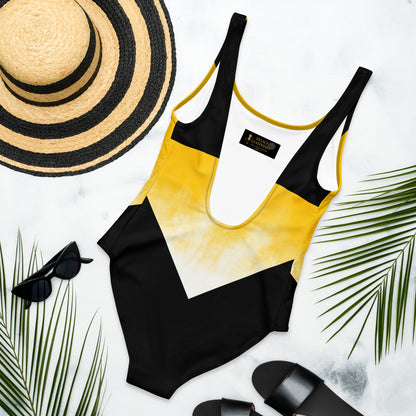 Yellow Surf Minimalist Chic One-Piece Swimwear | Solid Color Collection | 2026 Summer Essentials felindesign Surf Yellow - FelinDesign