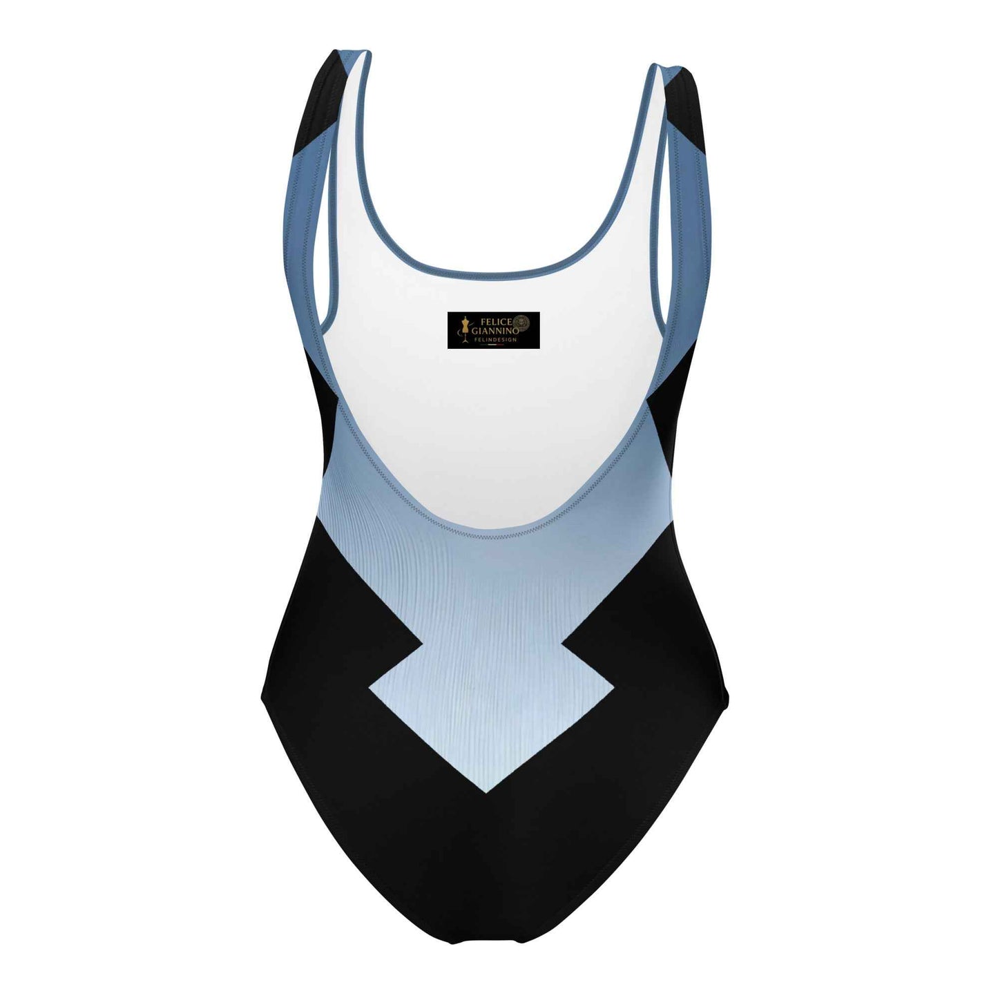 Women's One-Piece Swimsuit Sky blue/White FelinDesign - Elegant Eco-Sustainable Chlorine Resistant