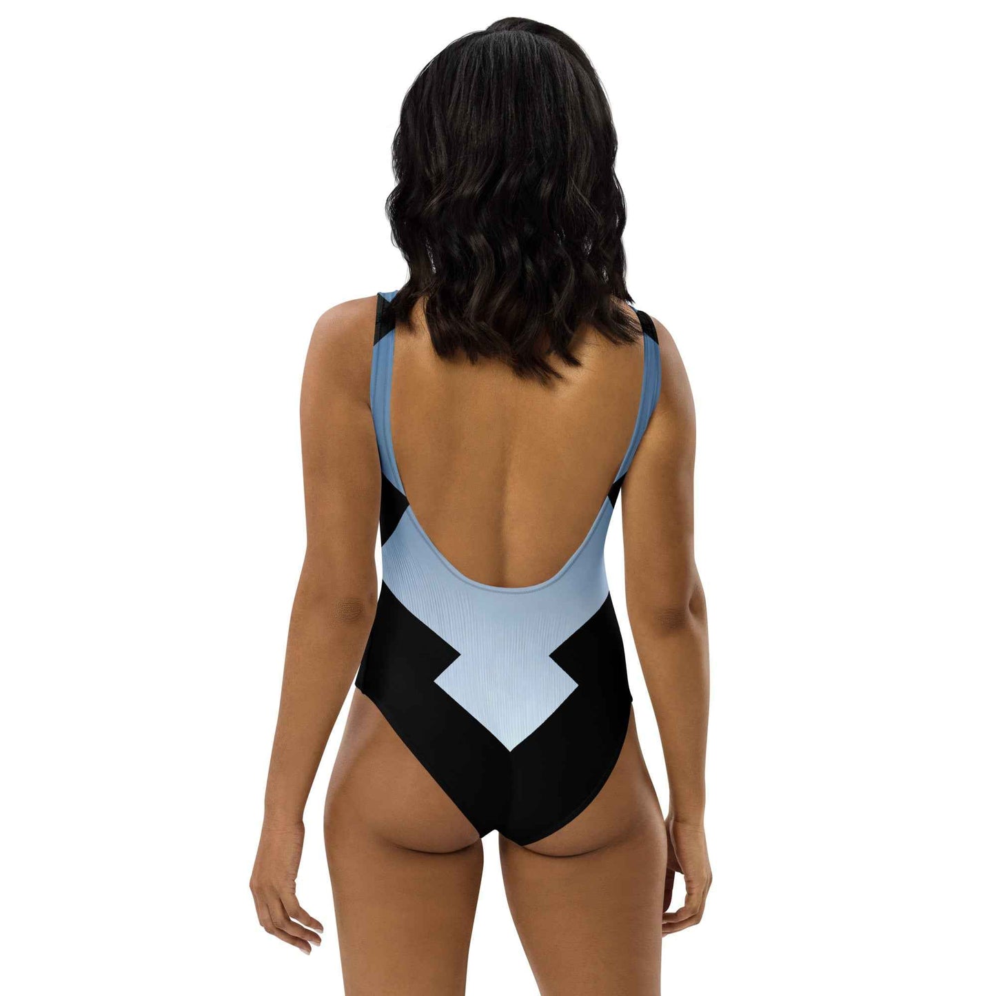 Women's One-Piece Swimsuit Sky blue/White FelinDesign - Elegant Eco-Sustainable Chlorine Resistant