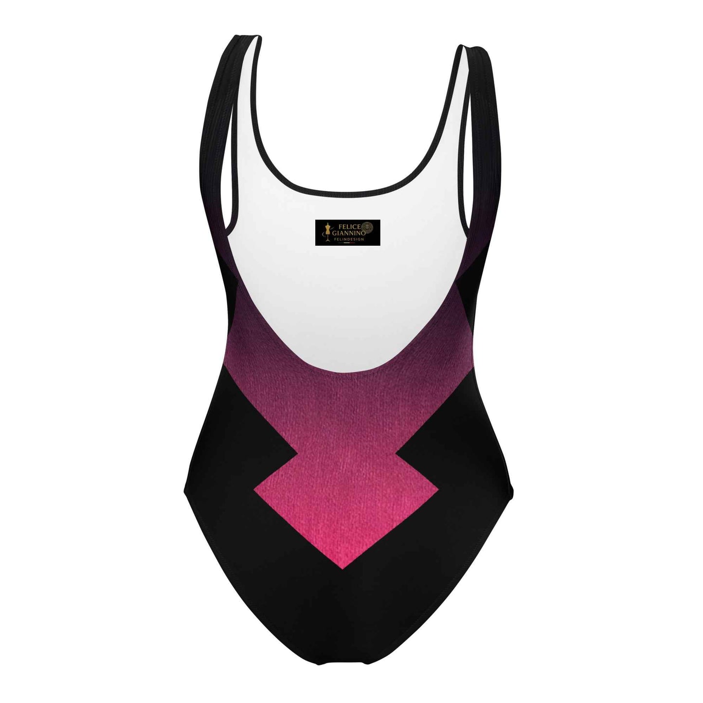 Women's One-Piece Swimsuit Black/Fuchsia FelinDesign - Elegant Eco-Sustainable Chlorine Resistant