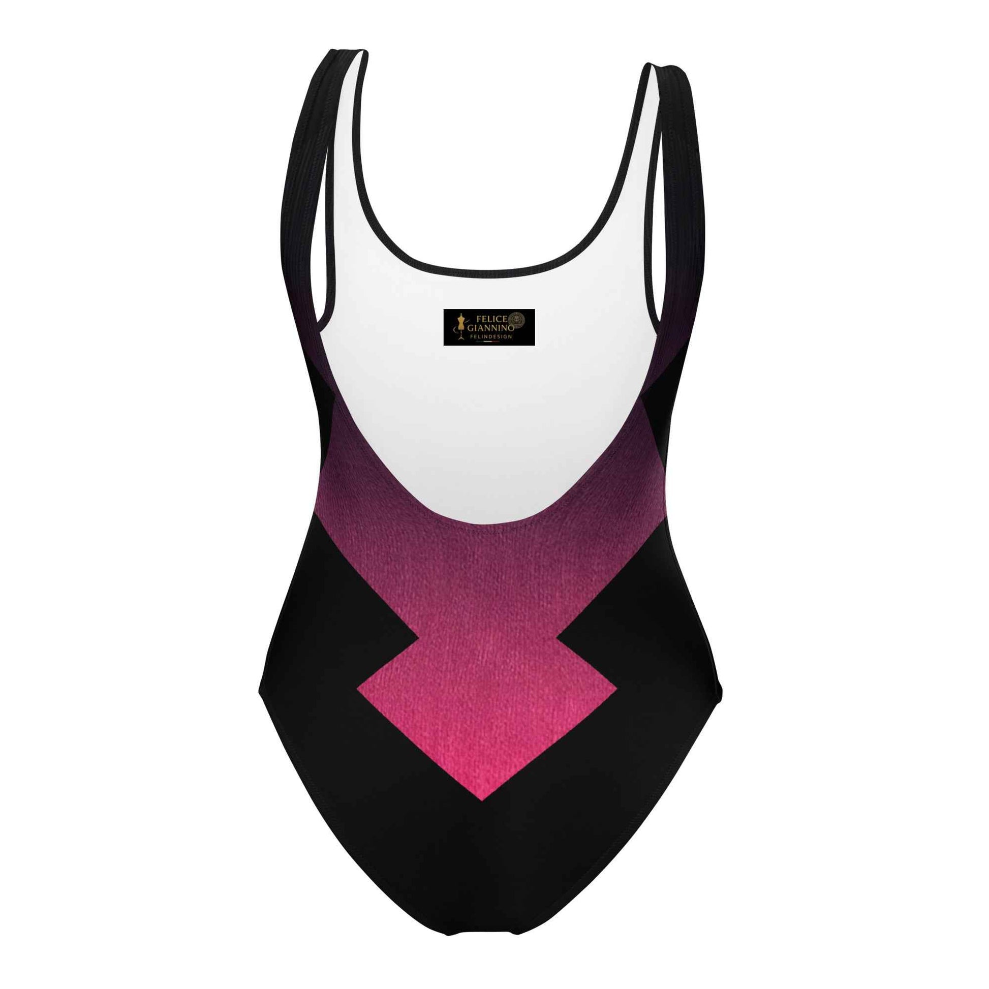 Women's One-Piece Swimsuit Black/Fuchsia FelinDesign - Elegant Eco-Sustainable Chlorine Resistant