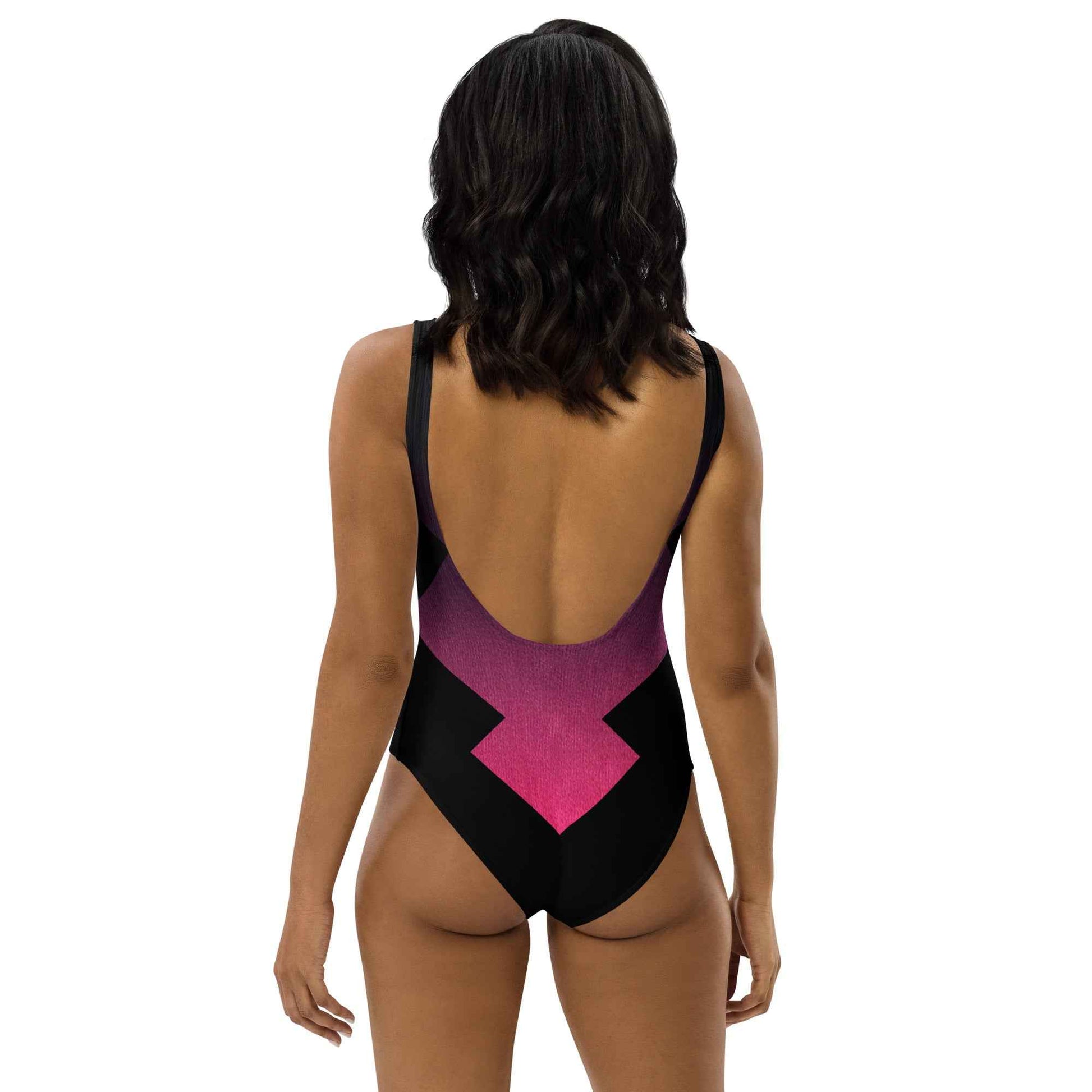 Women's One-Piece Swimsuit Black/Fuchsia FelinDesign - Elegant Eco-Sustainable Chlorine Resistant