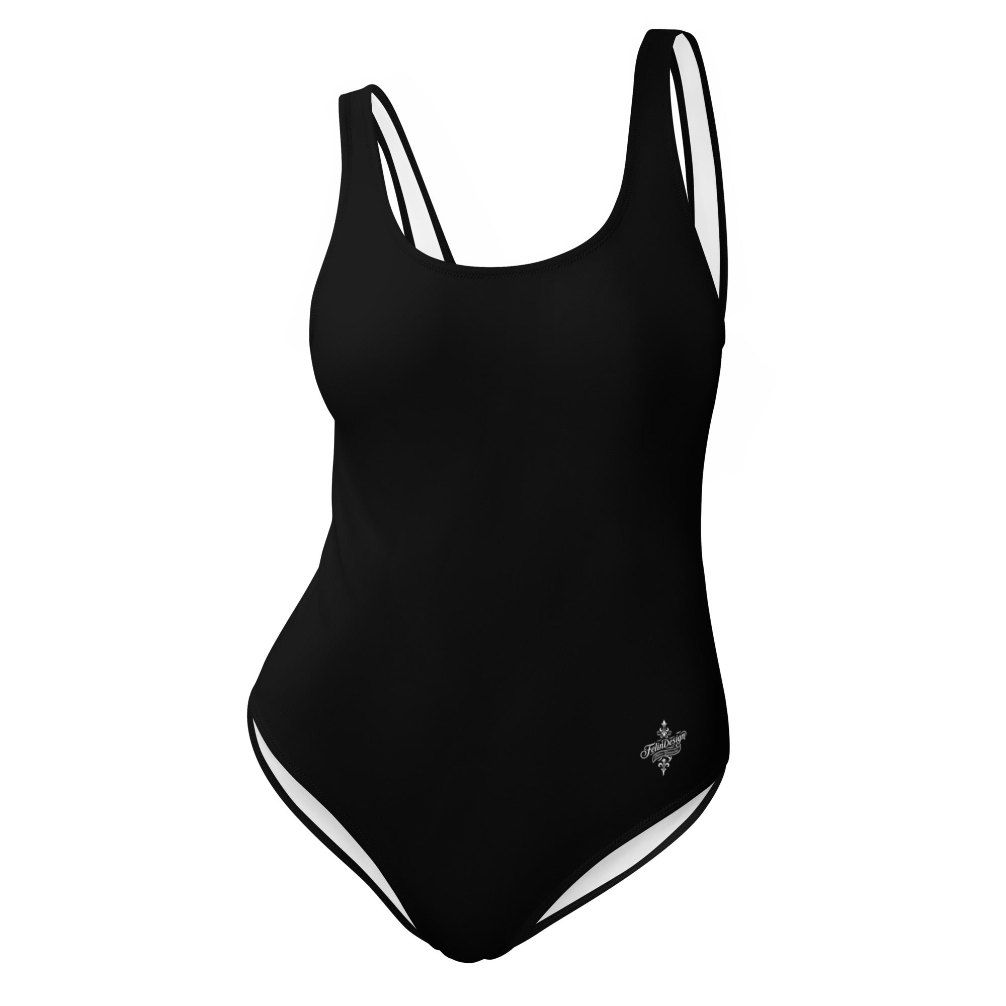 Black Minimal Chic One-Piece Swimsuit 2026 | Women's Solid-Color Beachwear | Summer Essentials Collection FelinDesign - FelinDesign