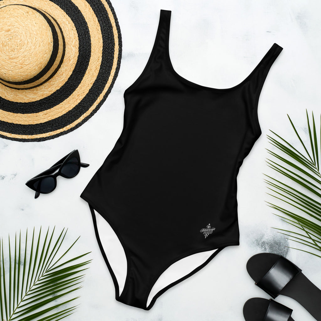 Black Minimal Chic One-Piece Swimsuit 2026 | Women's Solid-Color Beachwear | Summer Essentials Collection FelinDesign - FelinDesign