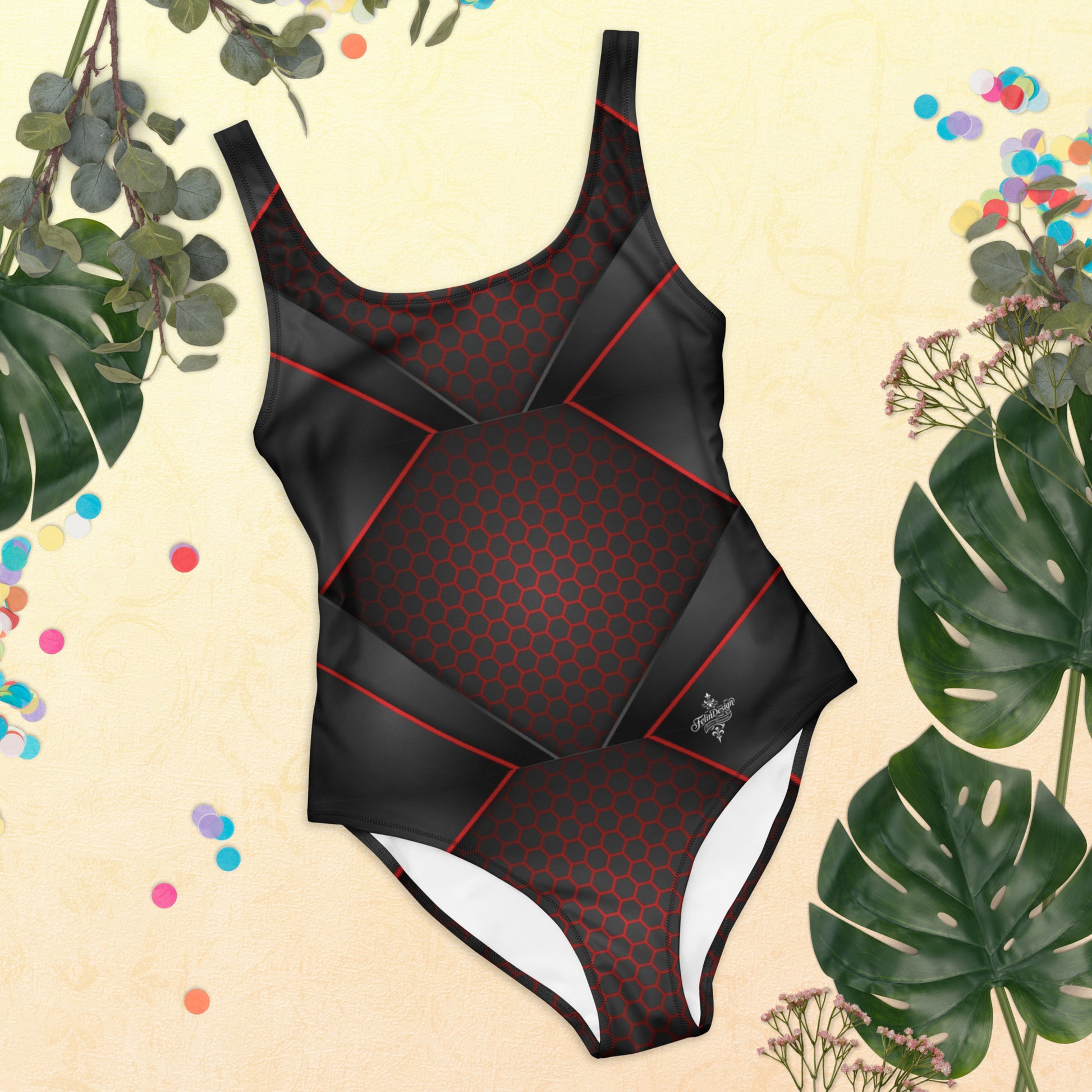 FelinDesign One Piece Swimsuit 2026 Elegant Black Swimwear for Pool & Beach Women’s Stylish Bathing Suit - FelinDesign