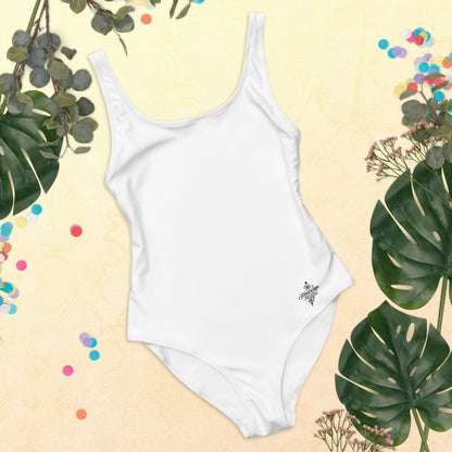 Optic white Minimalist Chic One-Piece Swimwear | Solid Color Collection | 2026 Summer Essentials felindesign - FelinDesign