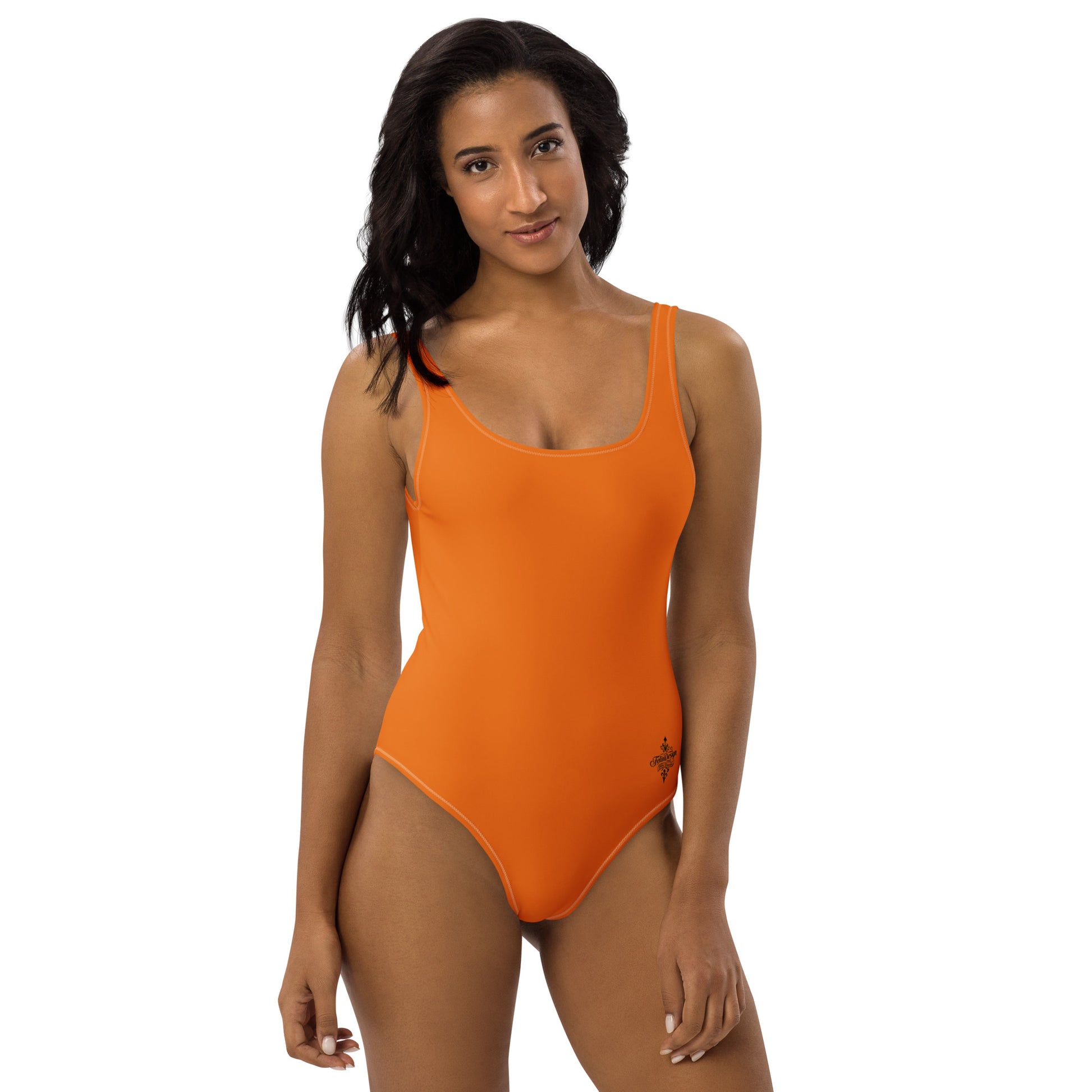 Burnt orange Minimalist Chic One-Piece Swimwear | Solid Color Collection | 2026 Summer Essentials felindesign - FelinDesign