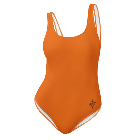 Burnt orange Minimalist Chic One-Piece Swimwear | Solid Color Collection | 2026 Summer Essentials felindesign - FelinDesign