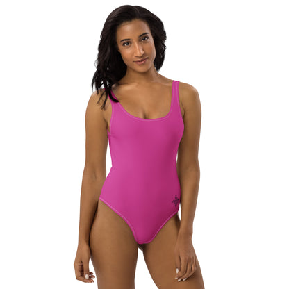 Deep cherry Minimalist Chic One-Piece Swimwear | Solid Color Collection | 2026 Summer Essentials felindesign - FelinDesign