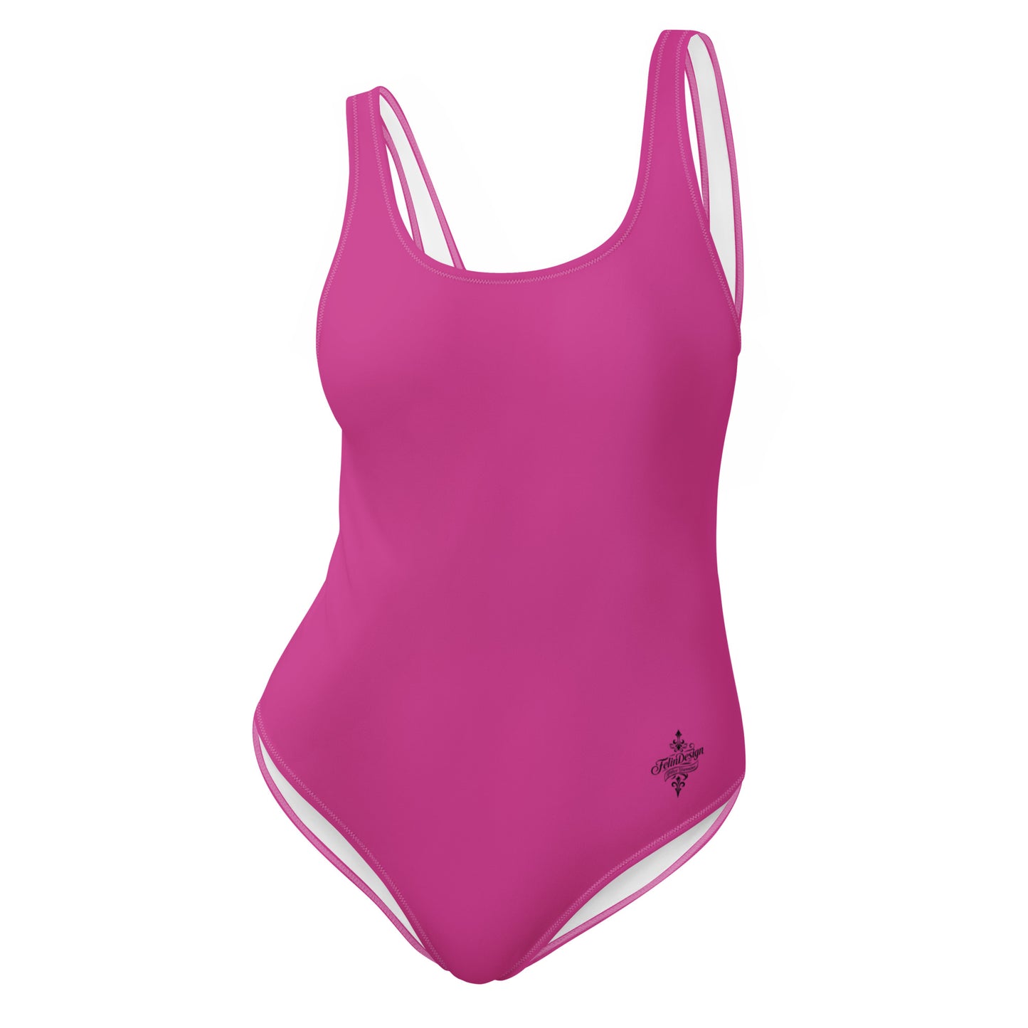 Deep cherry Minimalist Chic One-Piece Swimwear | Solid Color Collection | 2026 Summer Essentials felindesign - FelinDesign