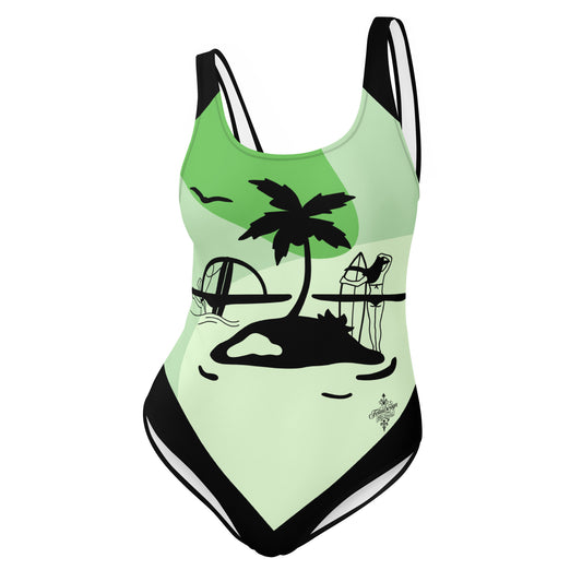 Surf Green Minimalist Chic One-Piece Swimwear | Solid Color Collection | 2026 Summer Essentials felindesign Surf Green - FelinDesign