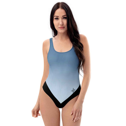 Women's One-Piece Swimsuit Sky blue/White FelinDesign - Elegant Eco-Sustainable Chlorine Resistant