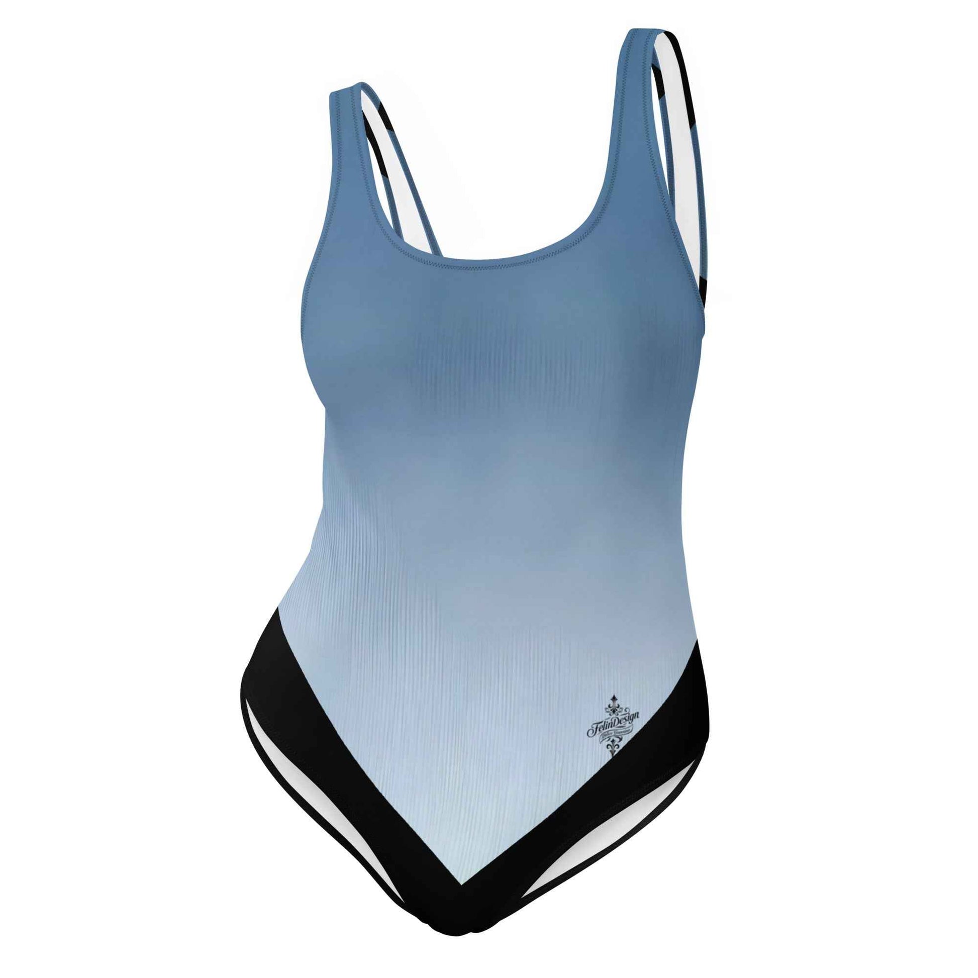 Women's One-Piece Swimsuit Sky blue/White FelinDesign - Elegant Eco-Sustainable Chlorine Resistant