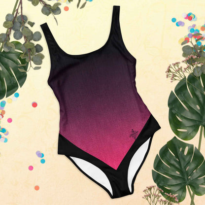 Women's One-Piece Swimsuit Black/Fuchsia FelinDesign - Elegant Eco-Sustainable Chlorine Resistant