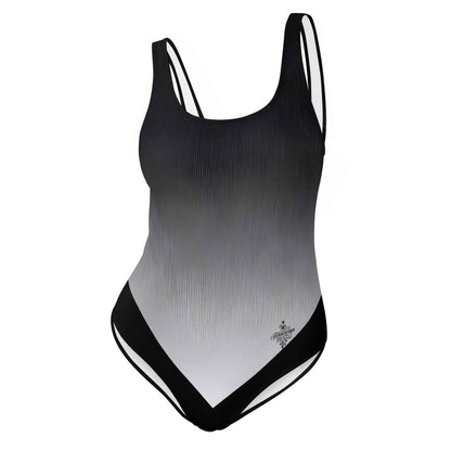 Women's One-Piece Swimsuit Black/White FelinDesign - Elegant Eco-Sustainable Chlorine Resistant