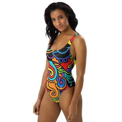 Women's Rainbow One-Piece Swimsuit - Recycled Chlorine-Resistant Fabric | FelinDesign - FelinDesign