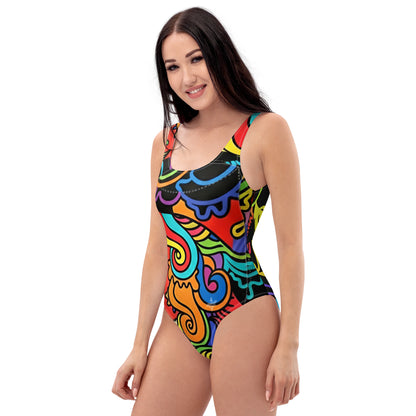 Women's Rainbow One-Piece Swimsuit - Recycled Chlorine-Resistant Fabric | FelinDesign - FelinDesign