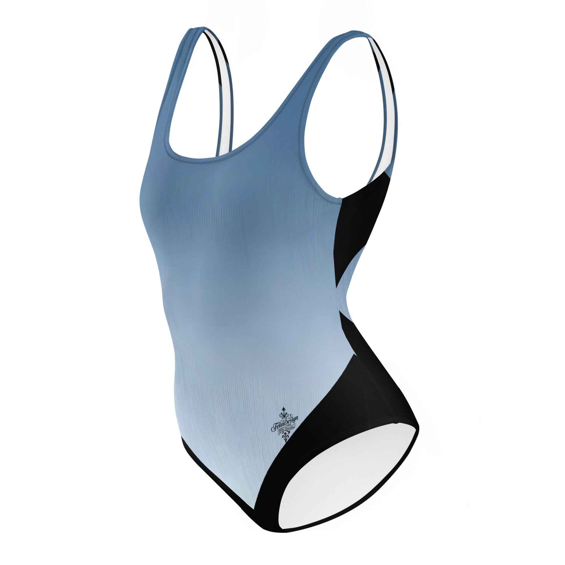Women's One-Piece Swimsuit Sky blue/White FelinDesign - Elegant Eco-Sustainable Chlorine Resistant