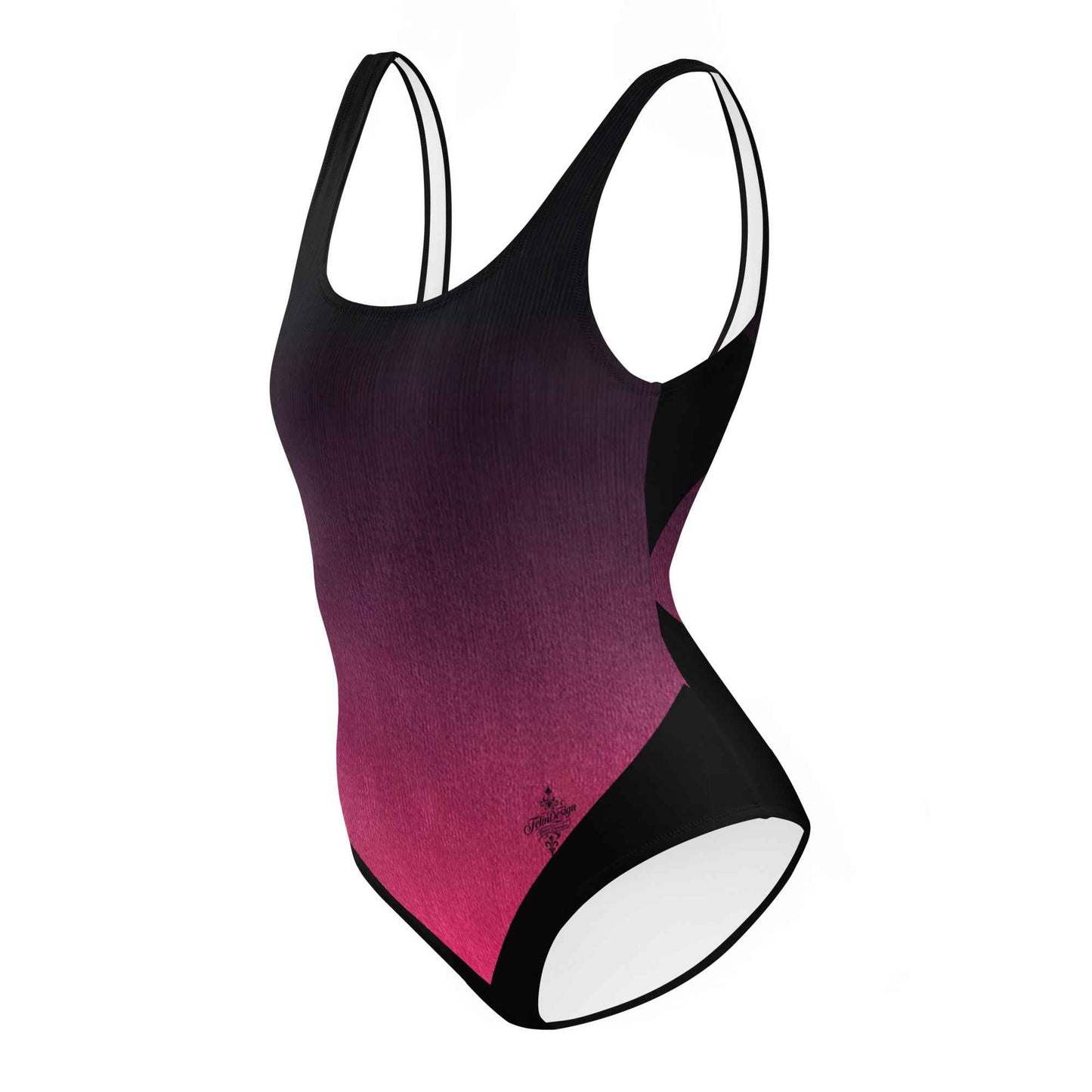 Women's One-Piece Swimsuit Black/Fuchsia FelinDesign - Elegant Eco-Sustainable Chlorine Resistant