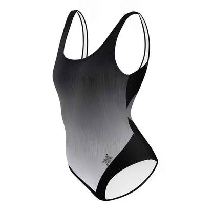Women's One-Piece Swimsuit Black/White FelinDesign - Elegant Eco-Sustainable Chlorine Resistant