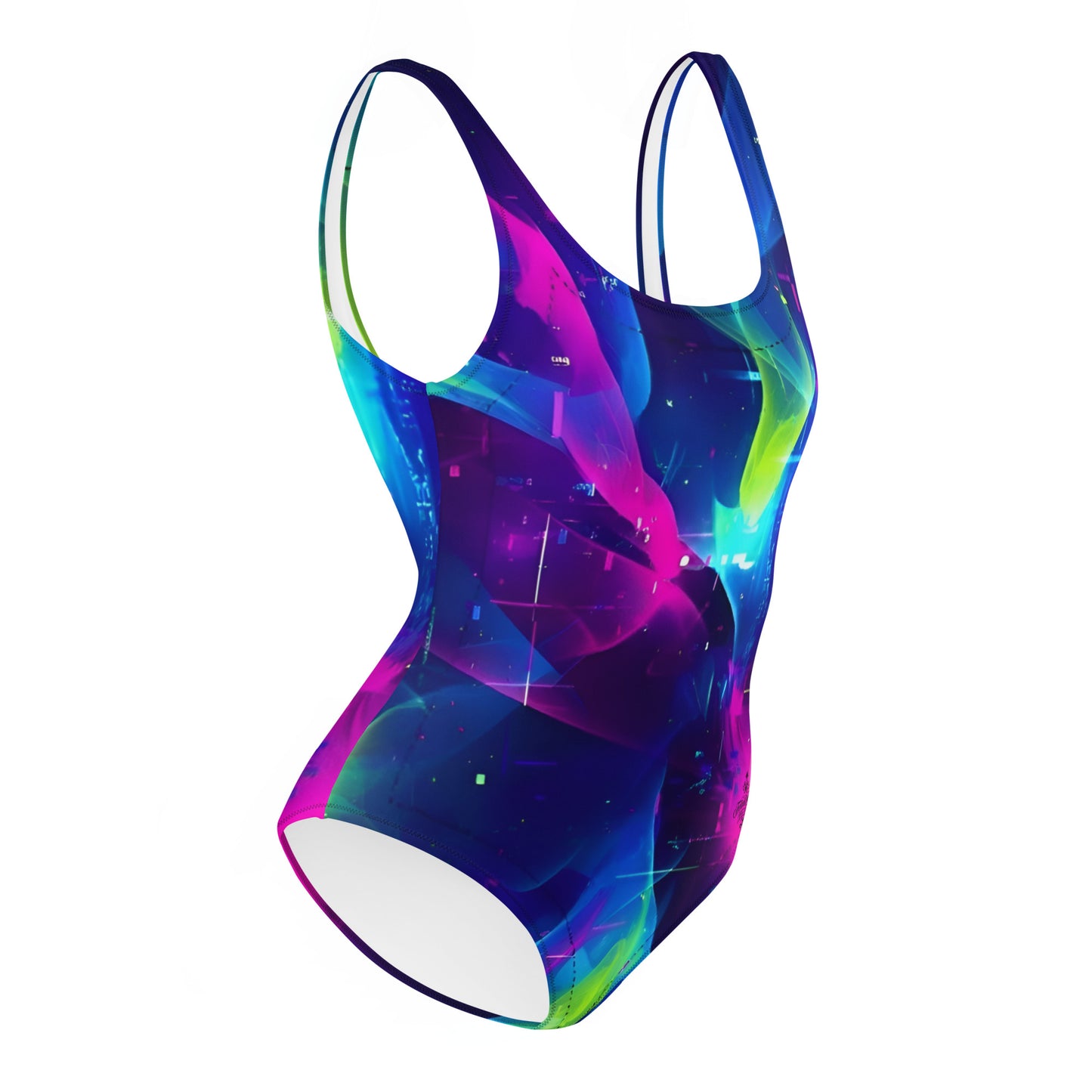 Women's One-Piece Swimsuit with Multicolored Abstract Pattern - Ideal for the Pool and Swimming felindesign - FelinDesign