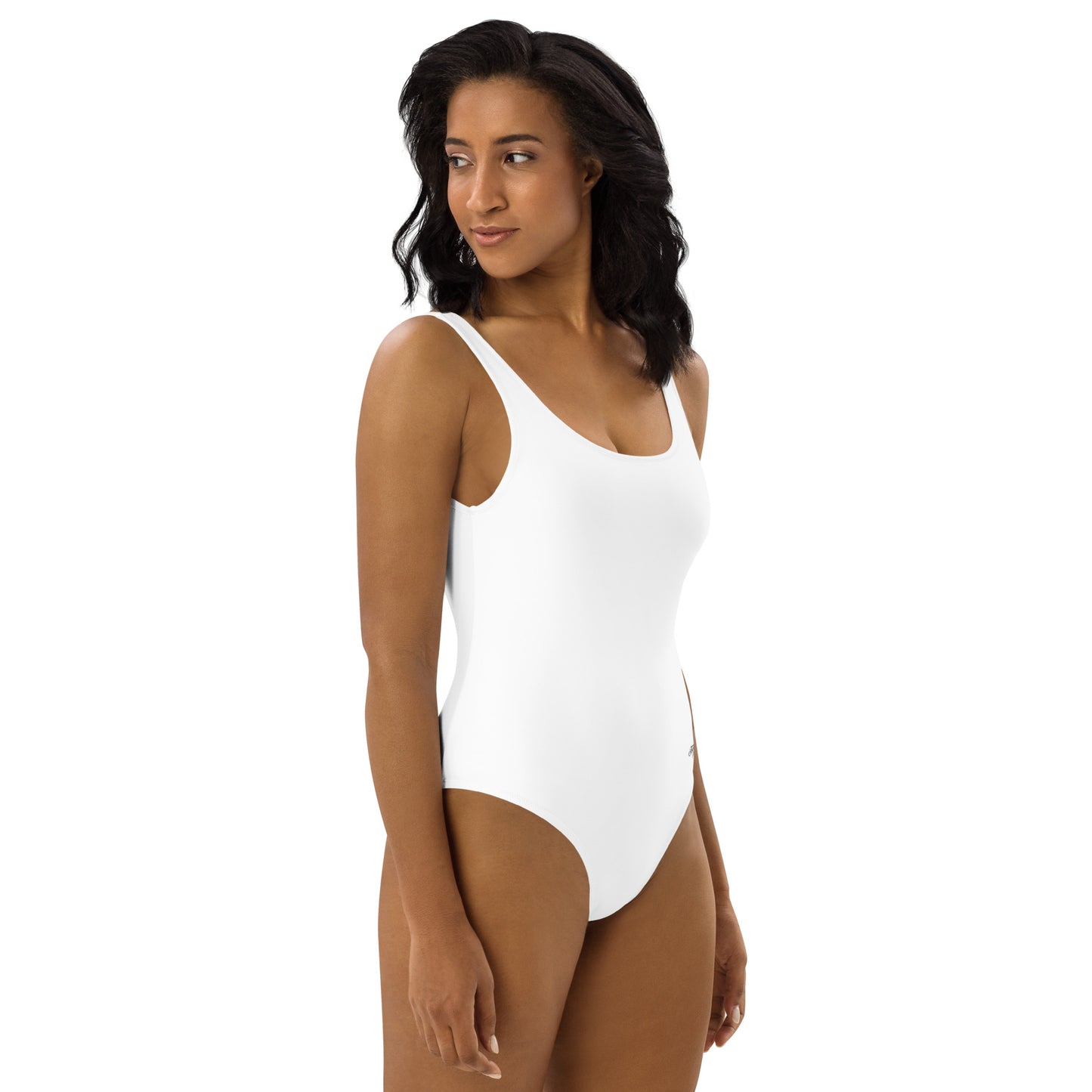 Optic white Minimalist Chic One-Piece Swimwear | Solid Color Collection | 2026 Summer Essentials felindesign - FelinDesign