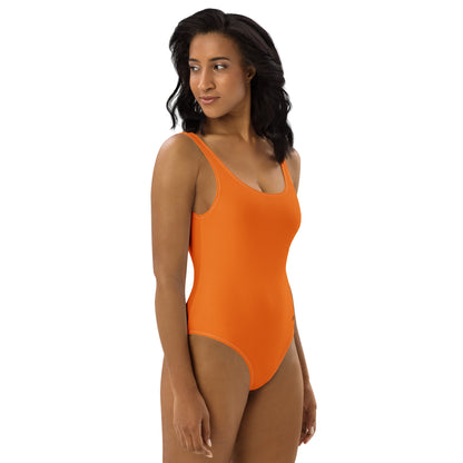 Burnt orange Minimalist Chic One-Piece Swimwear | Solid Color Collection | 2026 Summer Essentials felindesign - FelinDesign