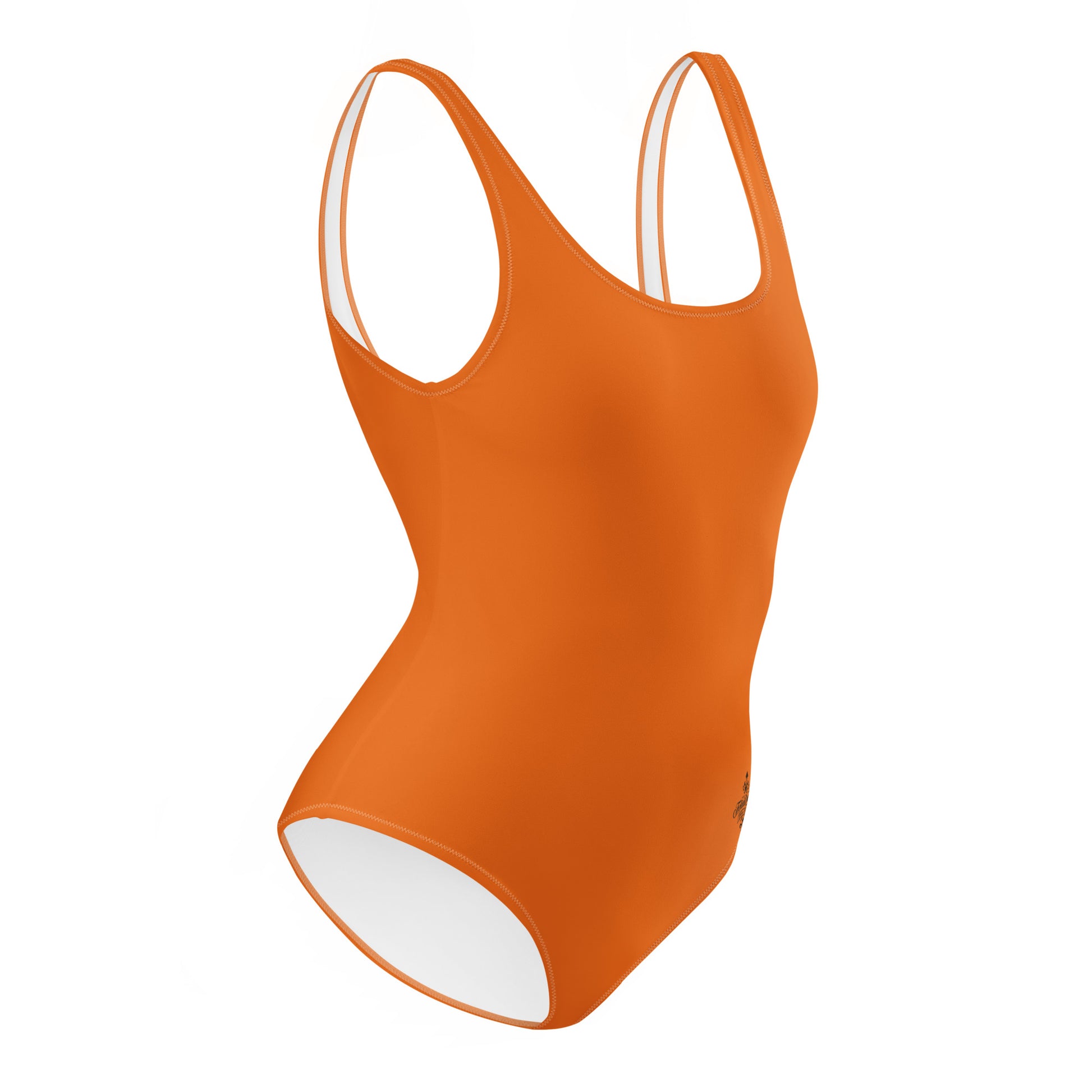 Burnt orange Minimalist Chic One-Piece Swimwear | Solid Color Collection | 2026 Summer Essentials felindesign - FelinDesign