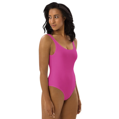 Deep cherry Minimalist Chic One-Piece Swimwear | Solid Color Collection | 2026 Summer Essentials felindesign - FelinDesign