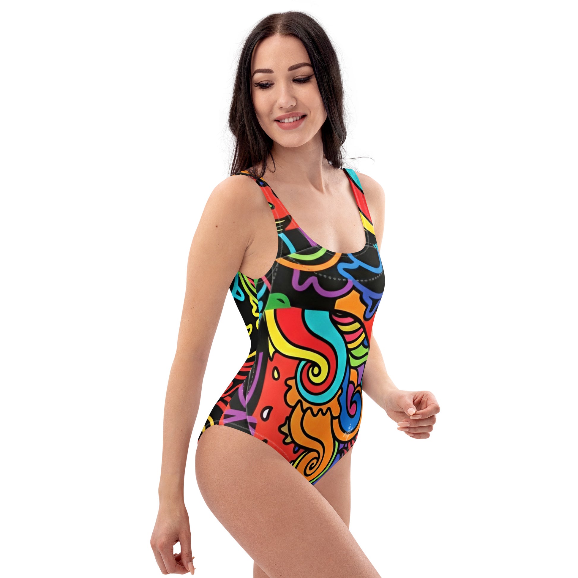 Women's Rainbow One-Piece Swimsuit - Recycled Chlorine-Resistant Fabric | FelinDesign - FelinDesign