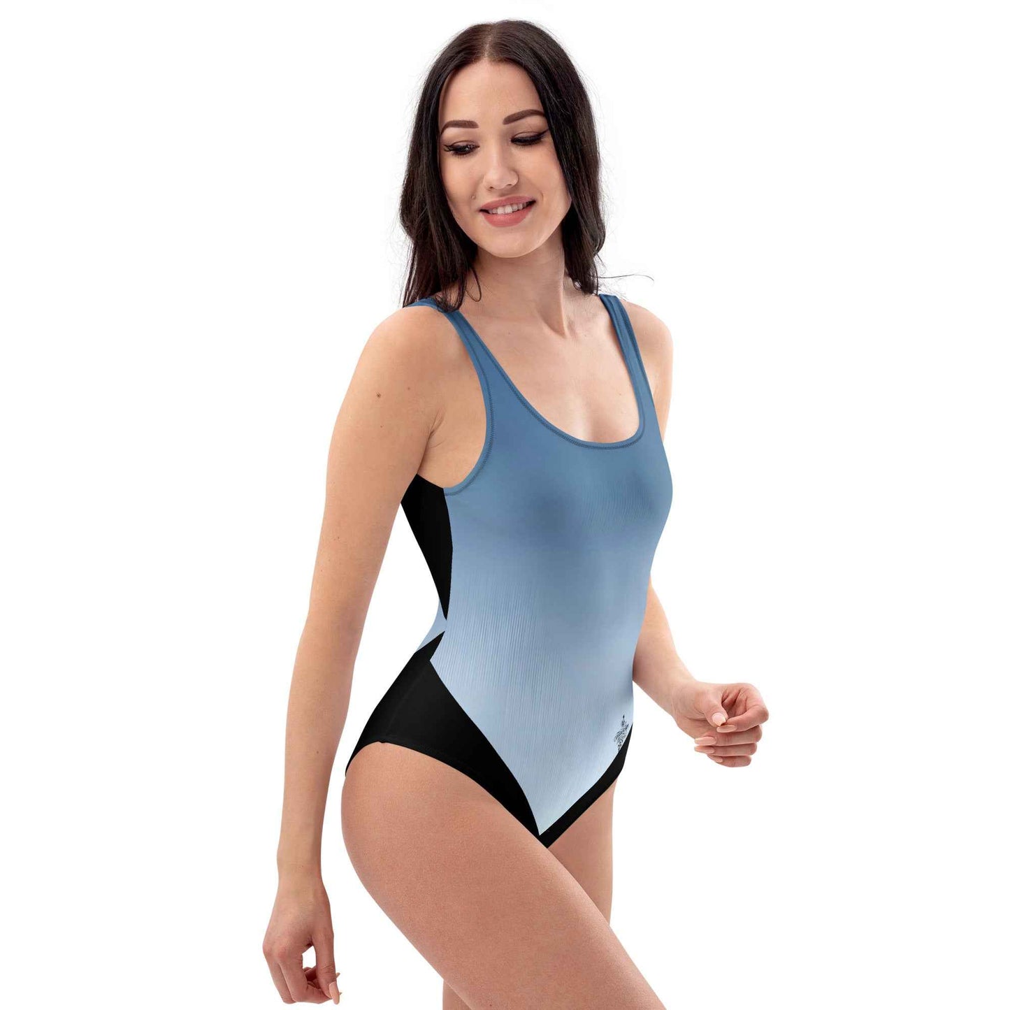 Women's One-Piece Swimsuit Sky blue/White FelinDesign - Elegant Eco-Sustainable Chlorine Resistant