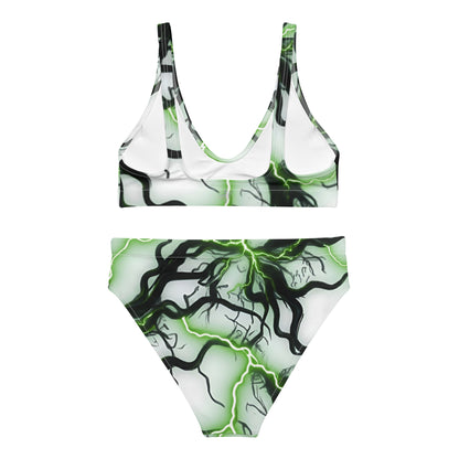 Recycled high-waisted bikini FelinDesign Green lightning - FelinDesign