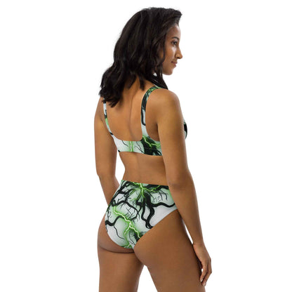 Recycled high-waisted bikini FelinDesign Green lightning - FelinDesign
