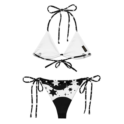 FelinDesign Black and White Star Bikini | Luxury Swimsuit with Laces - FelinDesign