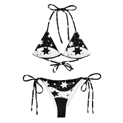 FelinDesign Black and White Star Bikini | Luxury Swimsuit with Laces - FelinDesign