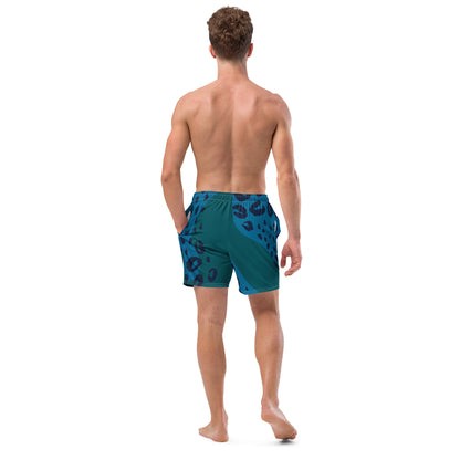 Swim Shorts "Teal Abyss" – Beach Boxer with Organic Pattern - FelinDesign