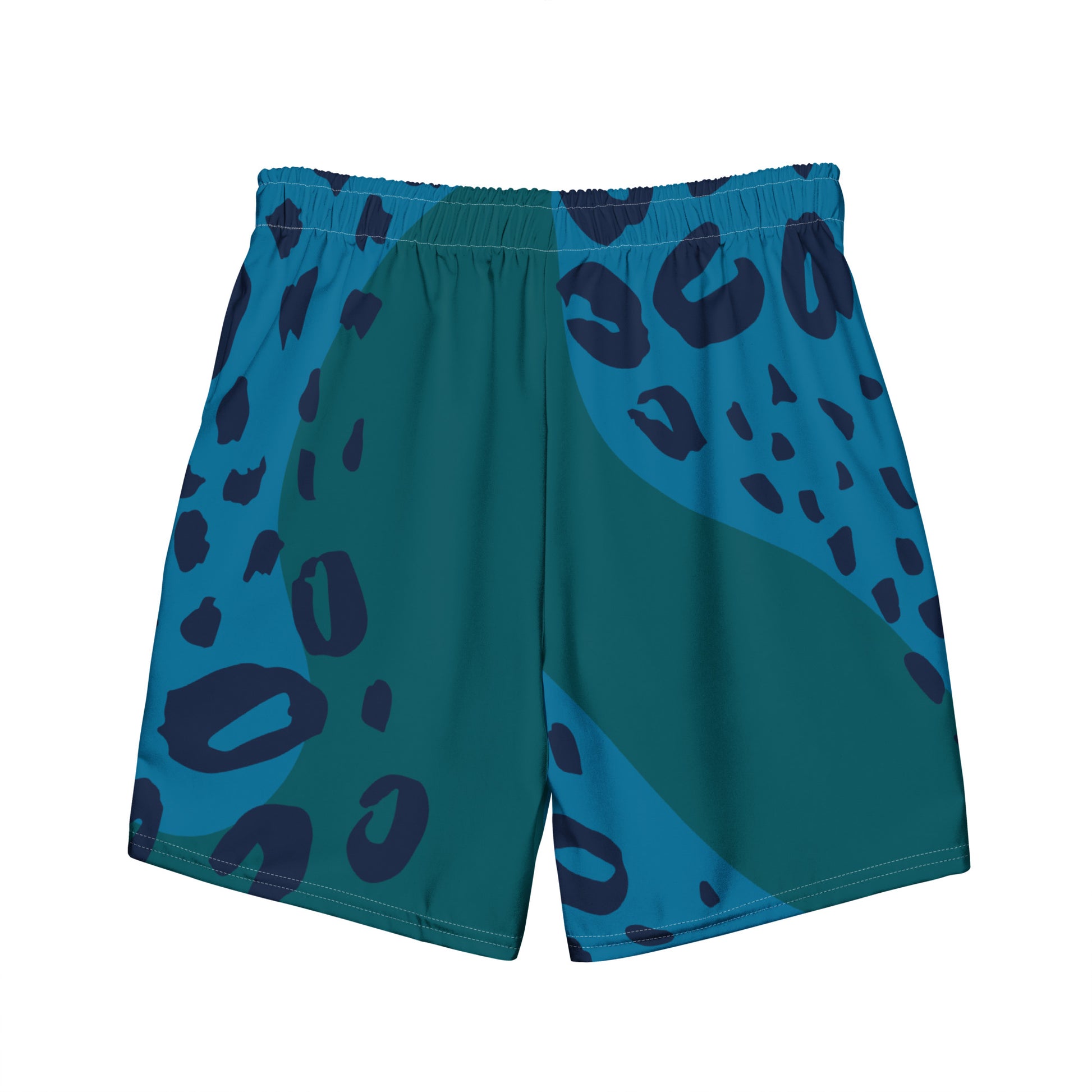 Swim Shorts "Teal Abyss" – Beach Boxer with Organic Pattern - FelinDesign