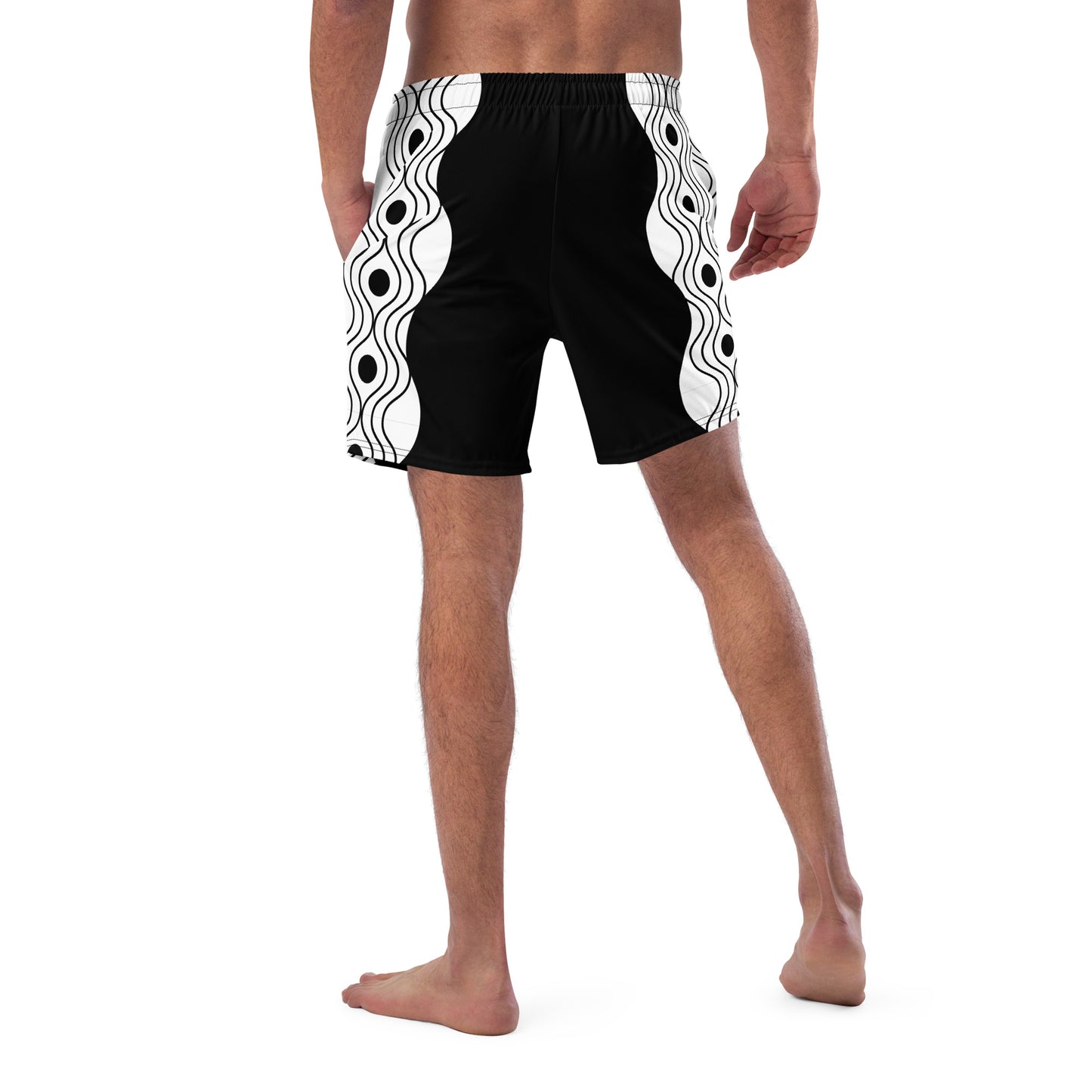 Recycled Men's Swimsuit - Sinus Collection Black FelinDesign - FelinDesign