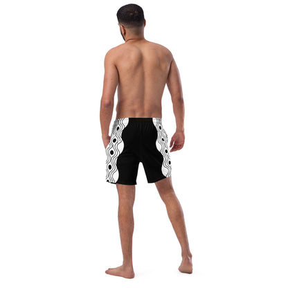 Recycled Men's Swimsuit - Sinus Collection Black FelinDesign - FelinDesign