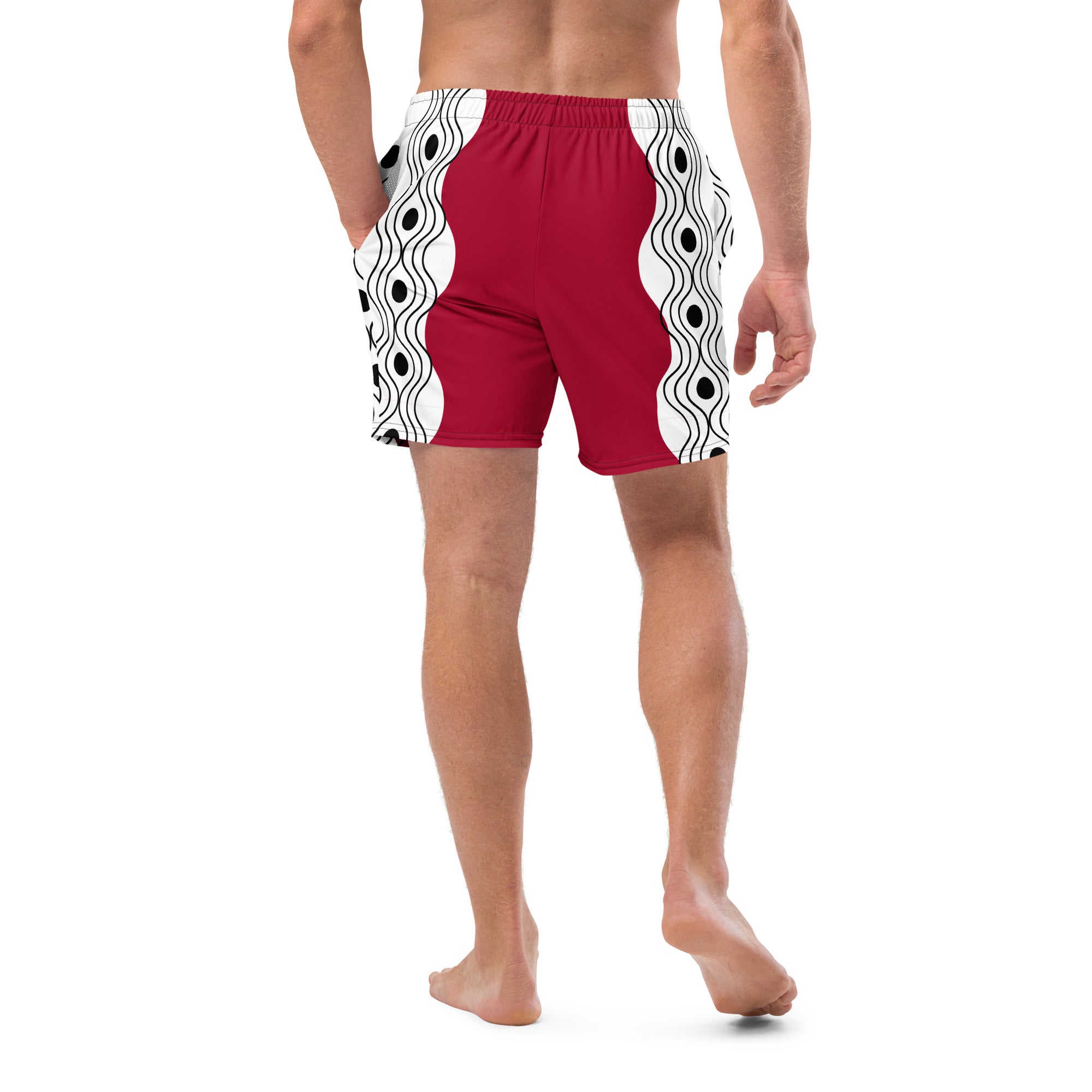 Recycled Swim Trunks Swim Trunks FelinDesign Sinus Collection Red - FelinDesign