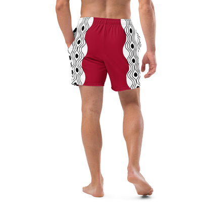 Recycled Swim Trunks Swim Trunks FelinDesign Sinus Collection Red - FelinDesign