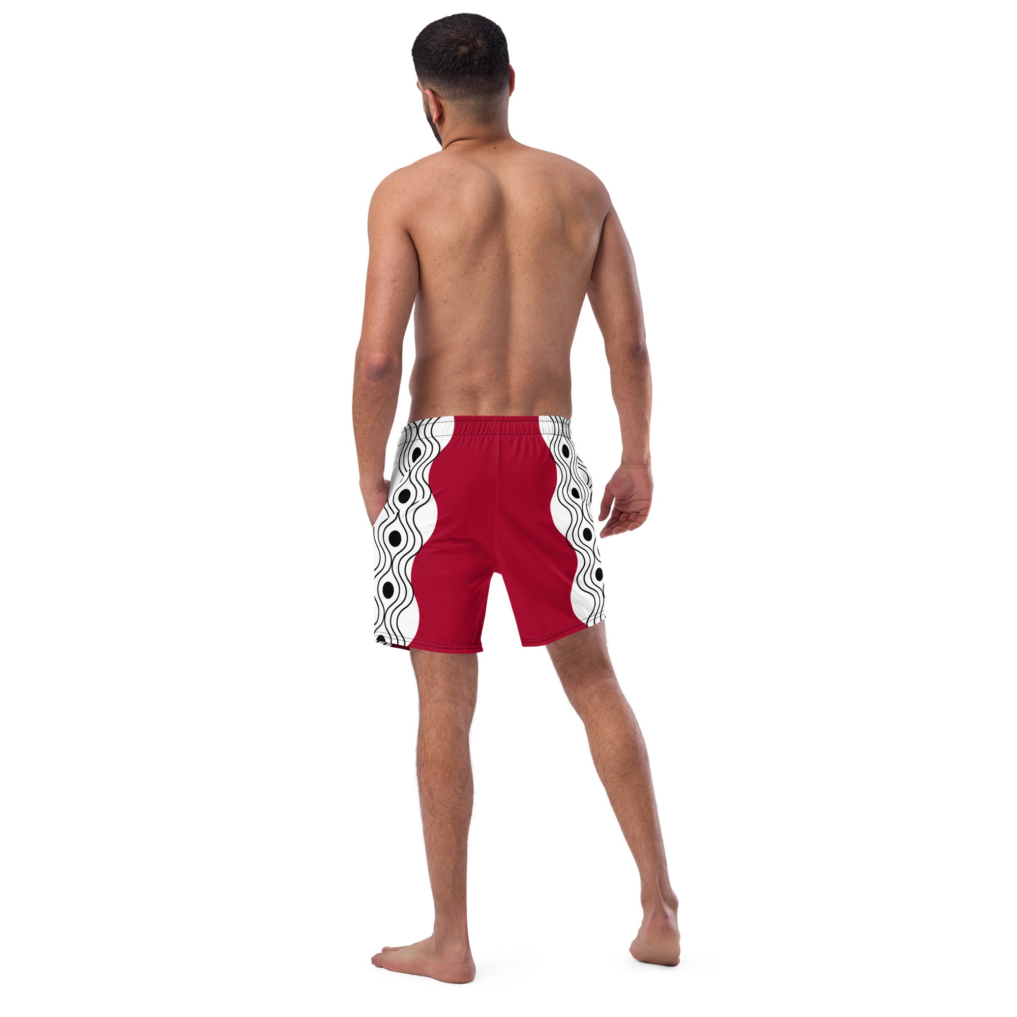Recycled Swim Trunks Swim Trunks FelinDesign Sinus Collection Red - FelinDesign