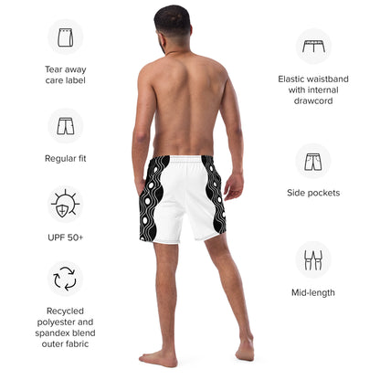 Recycled Swim Trunks FelinDesign Sinus Collection White - FelinDesign