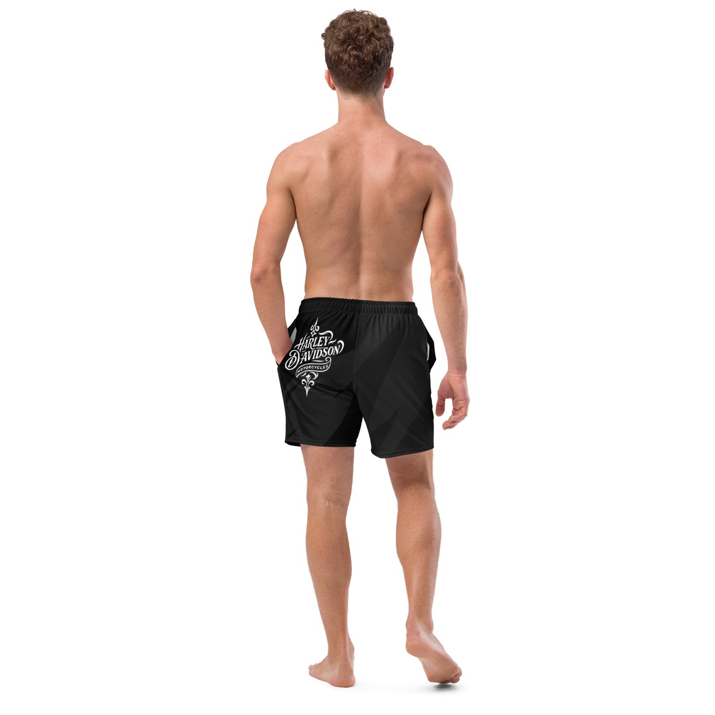 FelinDesign Harley Davidson Men’s Swimsuit Black 2025 Stylish Motorbike Logo Swim Trunks Beachwear Summer - FelinDesign
