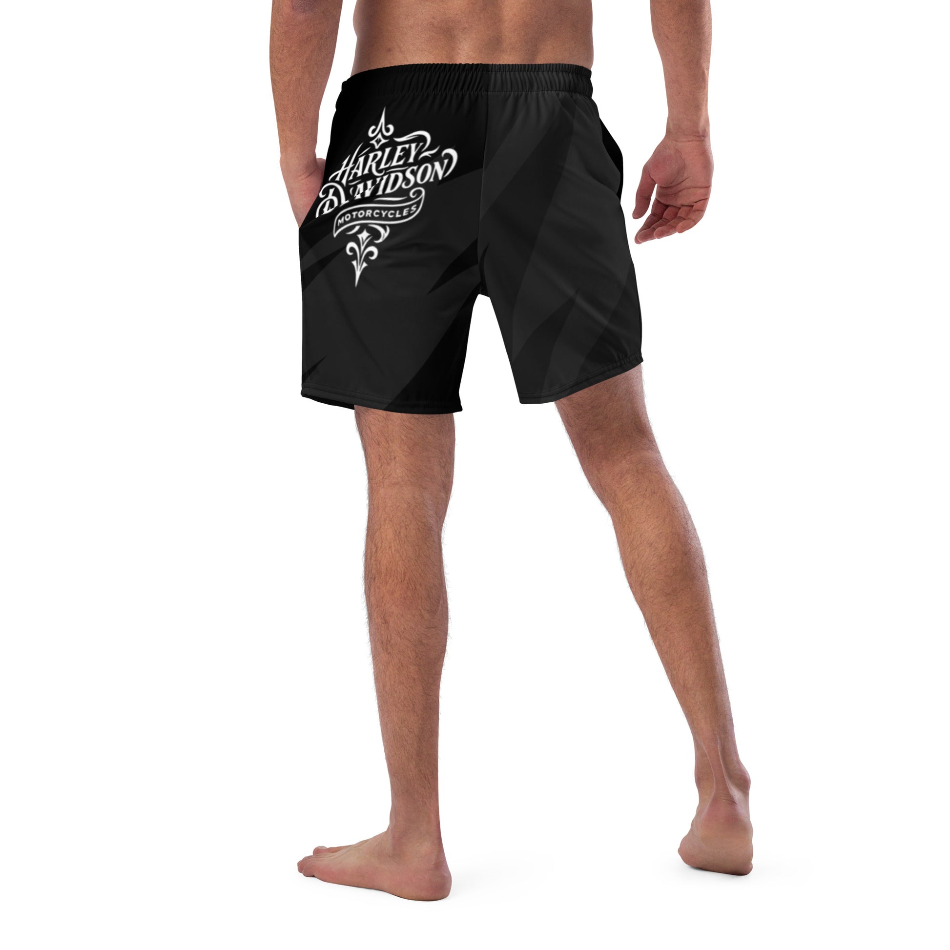 FelinDesign Harley Davidson Men’s Swimsuit Black 2025 Stylish Motorbike Logo Swim Trunks Beachwear Summer - FelinDesign