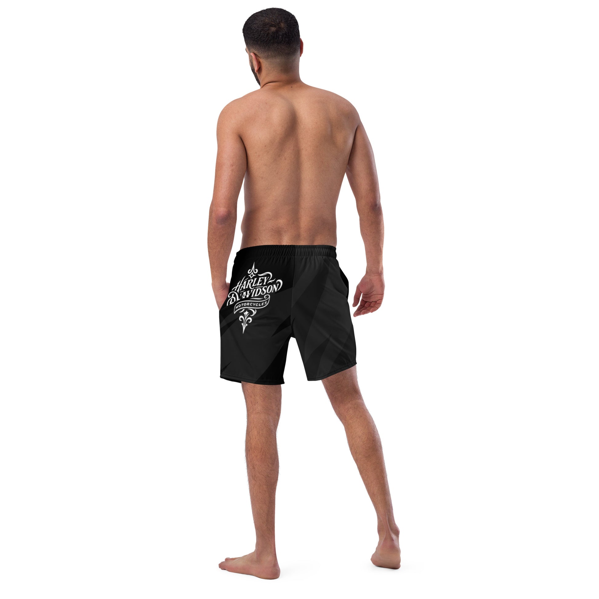 FelinDesign Harley Davidson Men’s Swimsuit Black 2025 Stylish Motorbike Logo Swim Trunks Beachwear Summer - FelinDesign