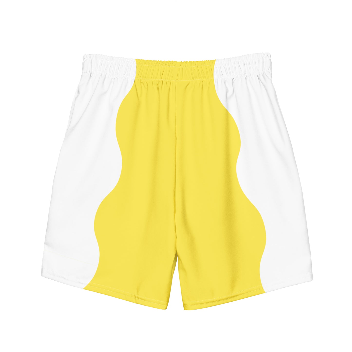 Recycled Swim Trunks Yellow White side FelinDesign - FelinDesign